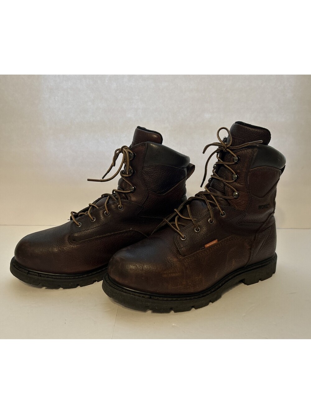 Red Wing 5828 Lace Up Worx Boots - Men s 12 WW - Brown Steel Toe Met Guard